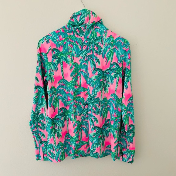 Lilly Pulitzer Lilshield Palm Tree UPF 50+ Cowlneck Top Small NWT - Picture 6 of 9